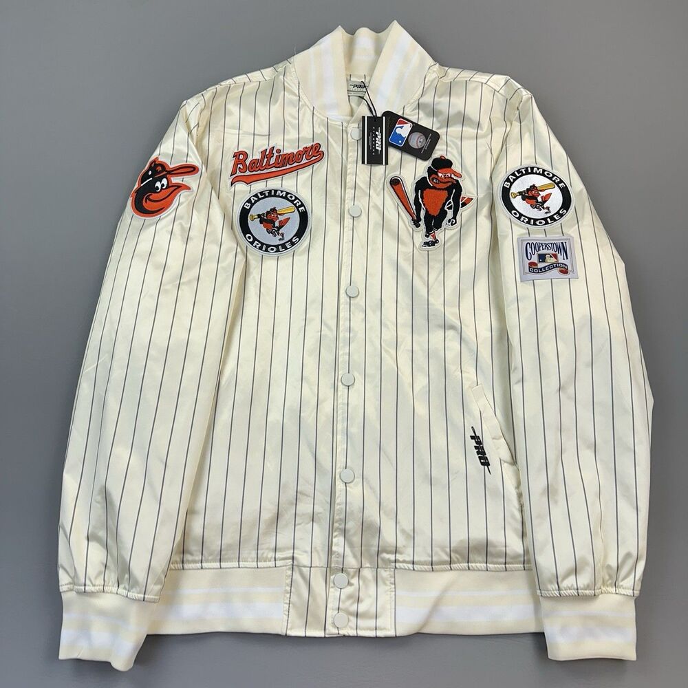 Baltimore Orioles Jacket Mens 2XL Pro Standard Cooperstown Collection Pinstripe